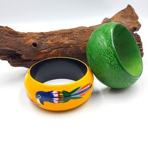 Green & Yellow w/ Parrot Bracelet Set